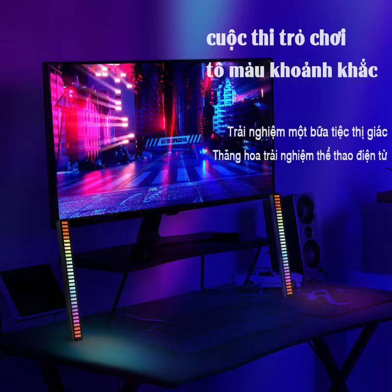 Thanh đèn LED RGB Đèn trang trí phòng Bầu không khí cảnh Với sự nhấp nháy của âm nhạc Mô hình sạc
