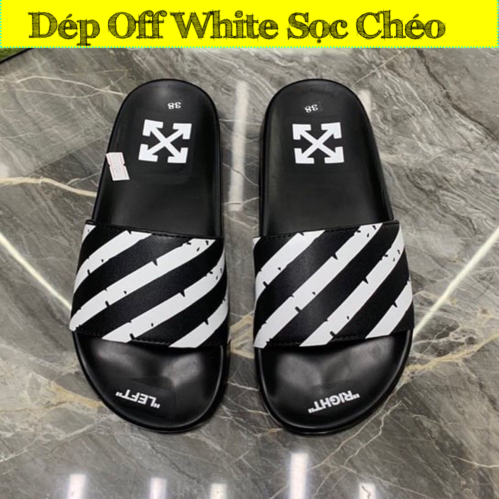 Dép nam nữ Quai Ngang off white quai da siêu nét, dép boy phố thời trang 2023