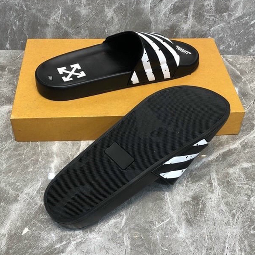 Dép nam nữ Quai Ngang off white quai da siêu nét, dép boy phố thời trang 2023