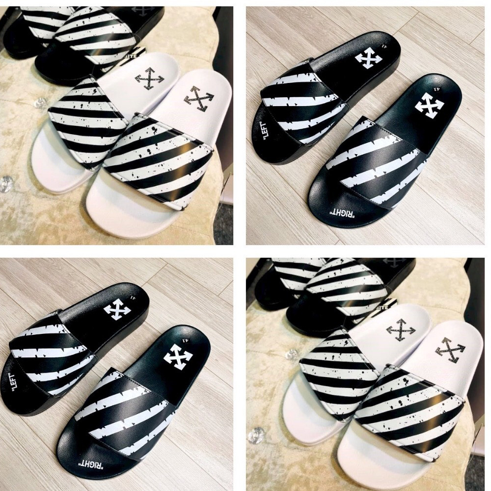 Dép nam nữ Quai Ngang off white quai da siêu nét, dép boy phố thời trang 2023