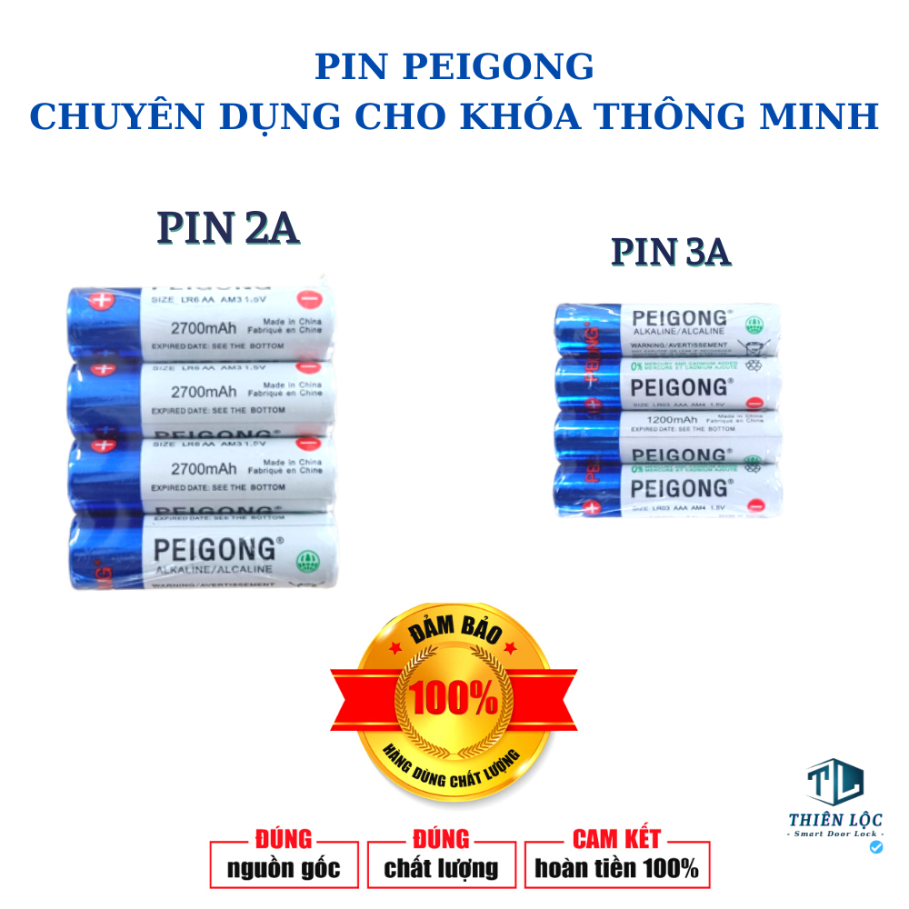 PIN PEIGONG CHÍNH HÃNG CAO CẤP CHUYÊN DÙNG CHO KHÓA VÂN TAY, KHÓA TỪ, MÁY ĐO HUYẾT ÁP