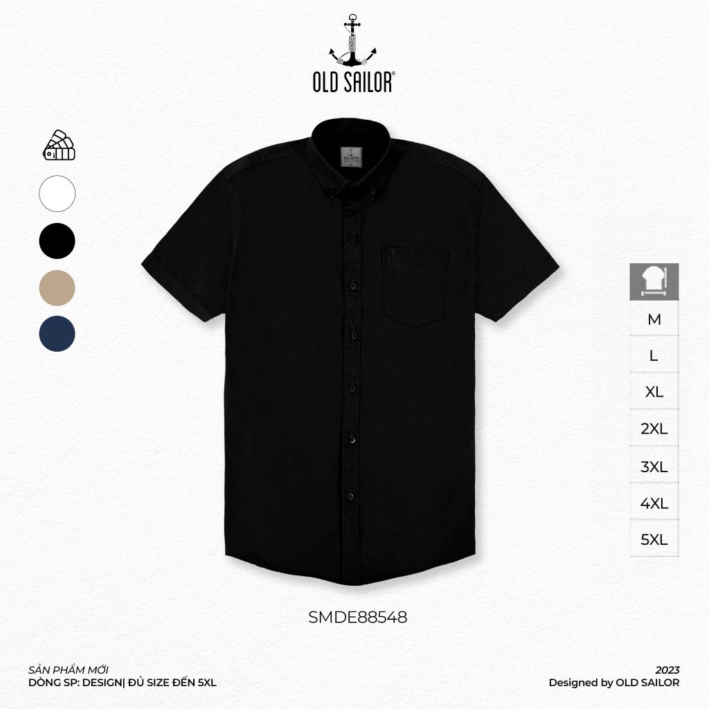 Áo sơ mi nam tay ngắn OldSailor - O.S.L KAKI SHIRT - 88548 - Big size upto 5XL