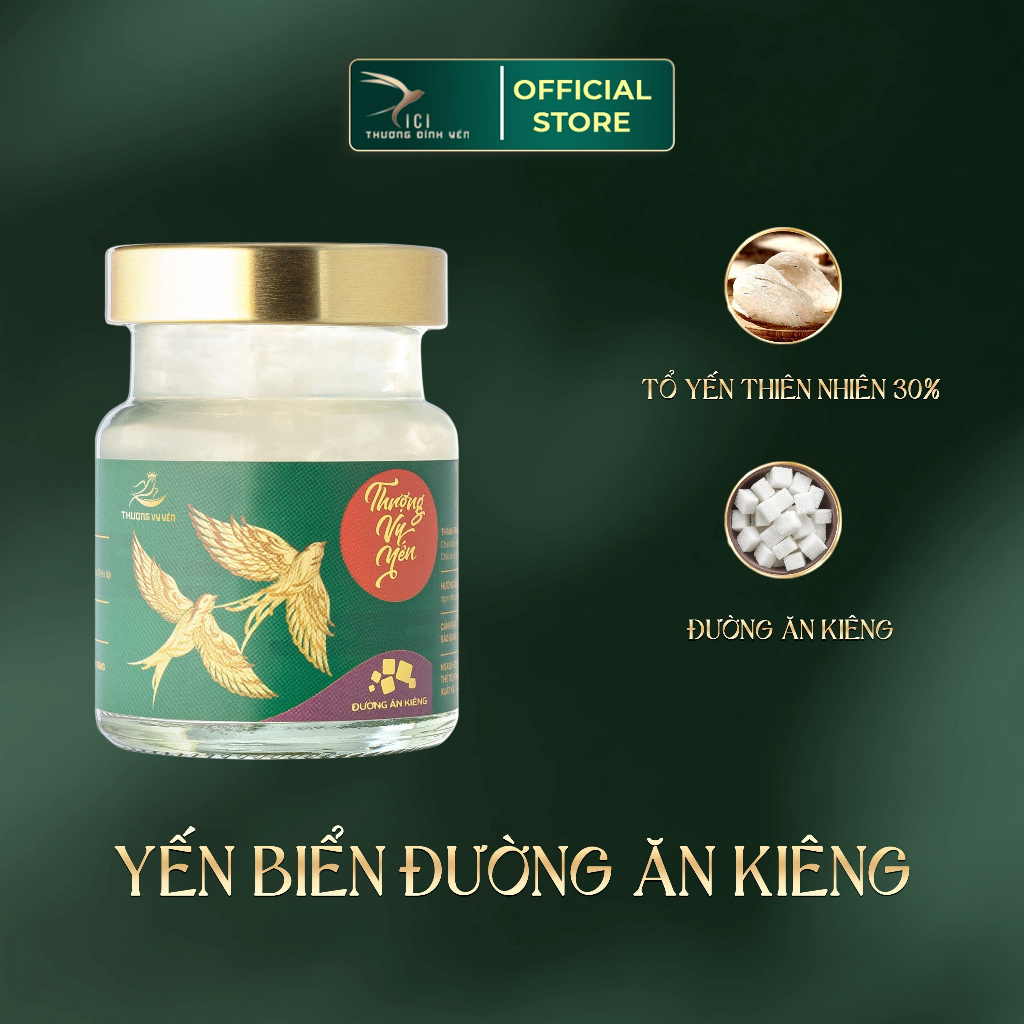 Yến biển chưng sẵn vị Đường Ăn Kiêng CiCi Thượng Đỉnh Yến hũ 70ml 30% yến sào Khánh Hòa cho người giảm cân,tiểu đường