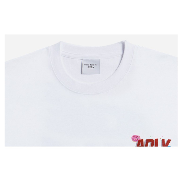 [SALE SAMPLE LIVESTREAM] Áo thun ngắn tay cổ tròn ADLV Red Big Logo Donut White Trắng ADLV Unisex
