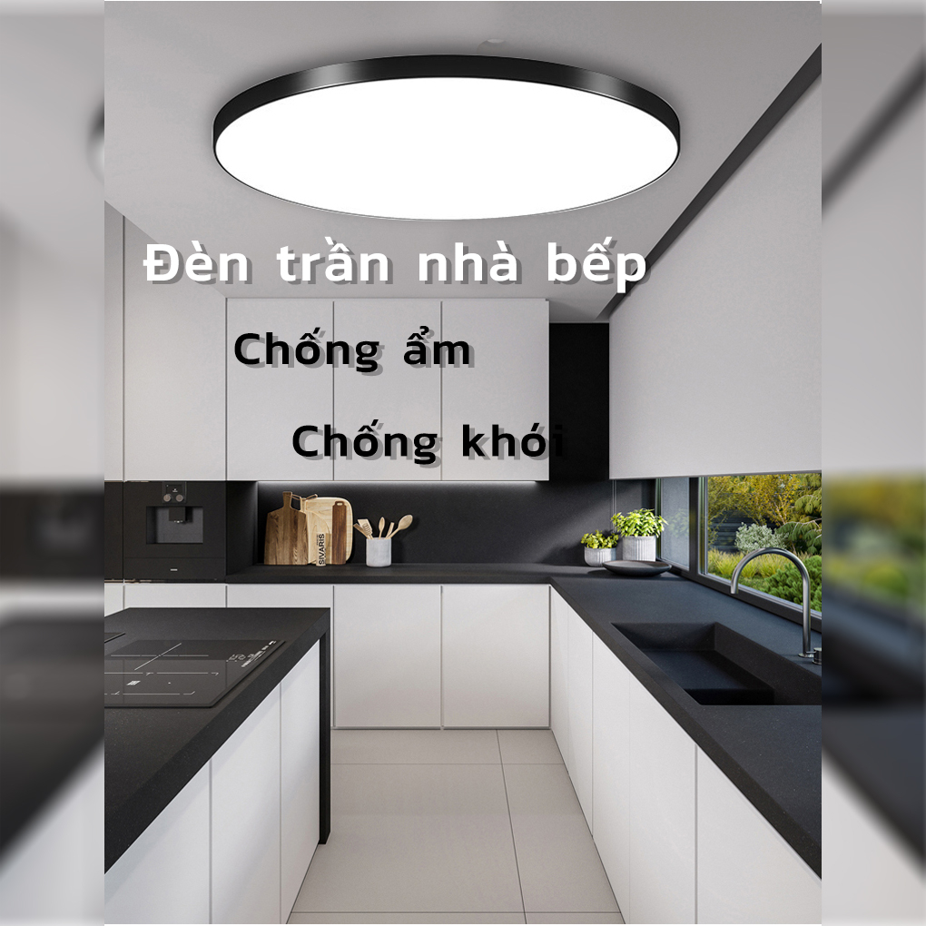 Đèn led âm trần tròn 3 màu 40W, kiểu dáng mỏng, màu trắng tinh khiết, ánh sáng trắng, màu ấm.