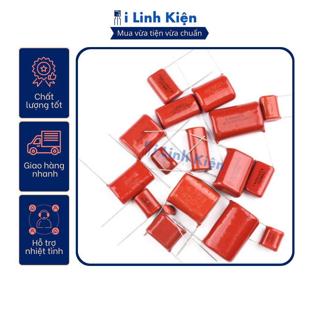 Tụ CBB 400V 155J 1.5uF 20mm chính hãng.