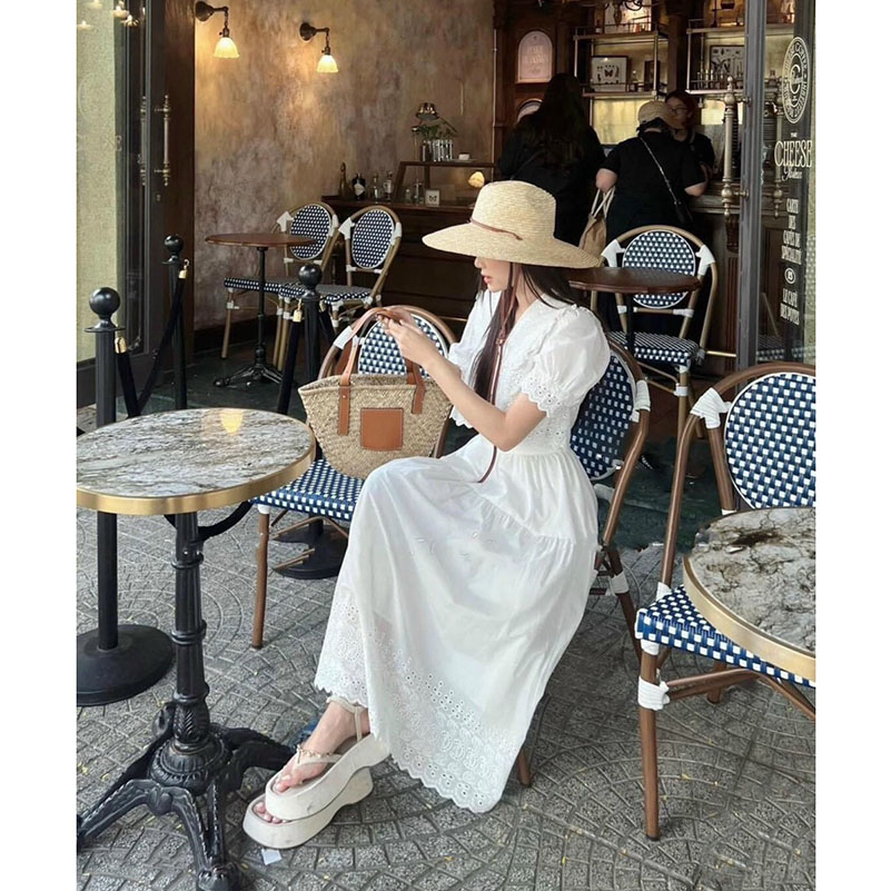 Set Váy Áo Tiểu Thư Áo Sơ Mi Cổ Sen Croptop Mix Chân Váy Xòe Dài SB5033 - TVXQC