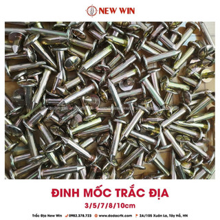 Đinh mốc trắc địa dài 7cm thép ko gỉ mũ 15mm