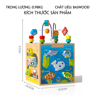 Hộp thả hình - Luồn hạt đa năng (Đồ chơi GIÁO DỤC MONTESSORI thông minh)