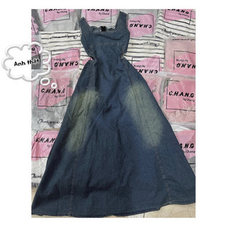 đầm maxi jean hở eo