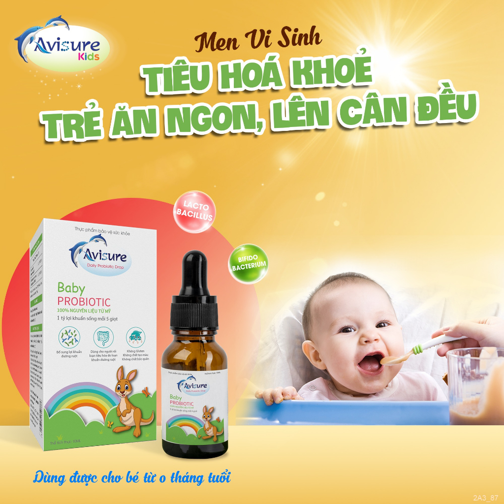 Tích điểm - Combo sơ sinh bộ ba Avisure D3MK7, DHA, Probiotic cho bé ngủ ngon, thông minh, tiêu hoá tốt, đề kháng khoẻ