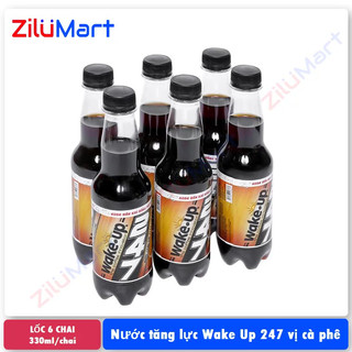 Nước tăng lực Wake Up 247 vị cà phê (lốc 6 chai) loại 330ml