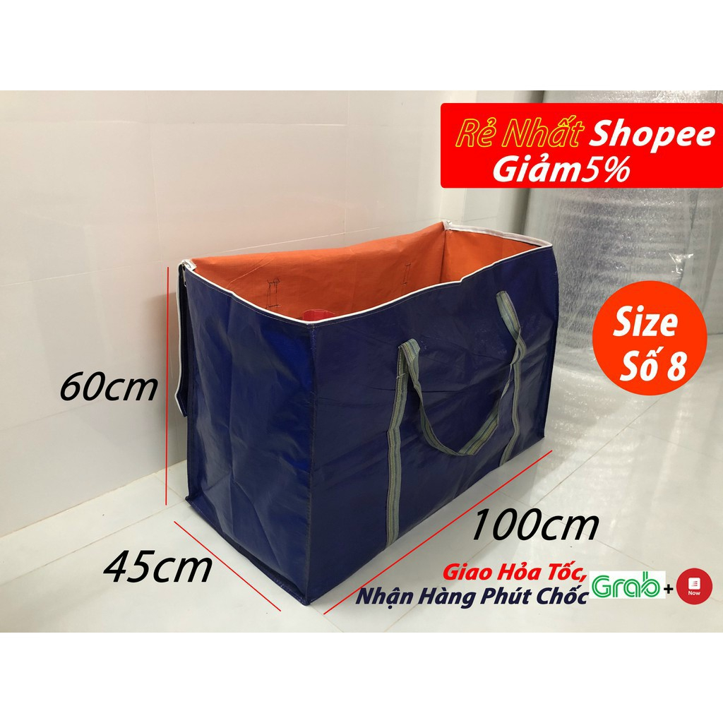 TÚI BẠT ĐỰNG HÀNG HÓA DÂY KÉO MÀU XANH SIZE 0 ĐẾN 8