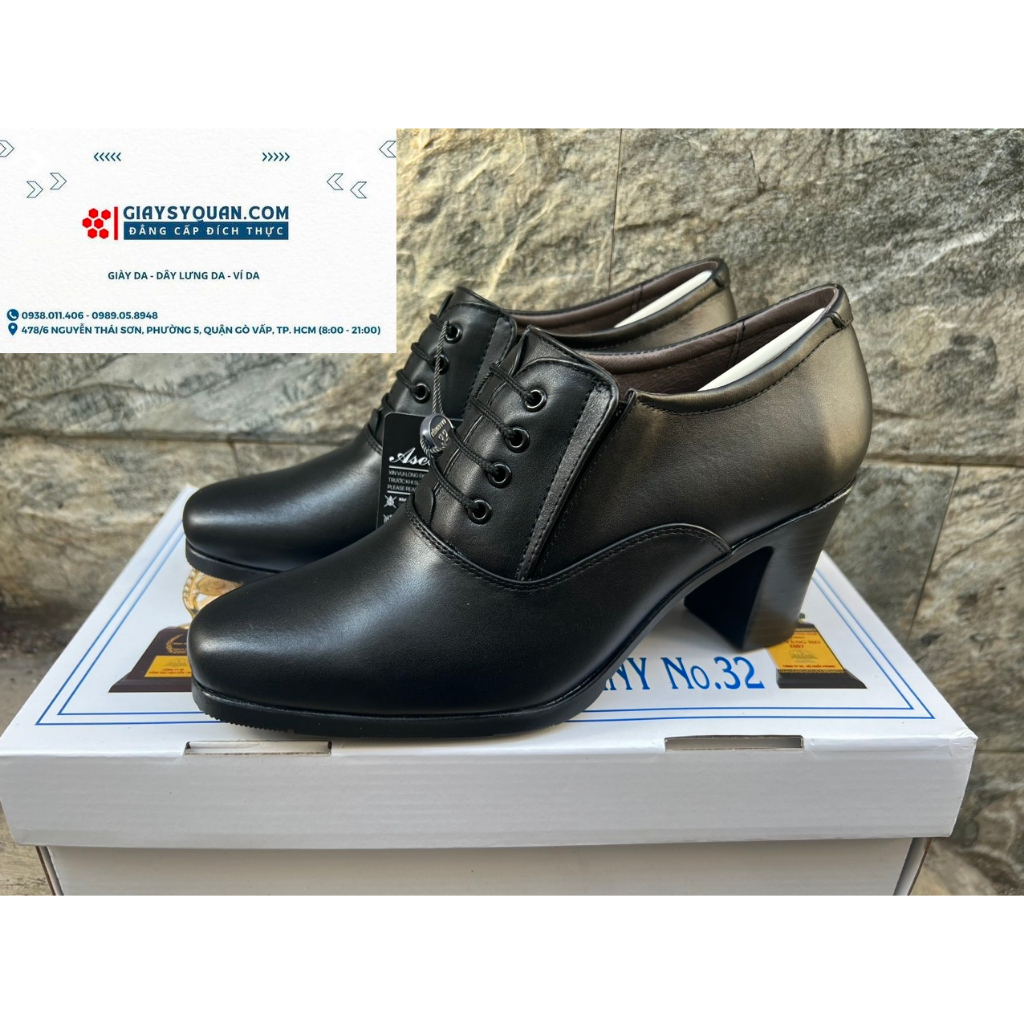 GIÀY DA SĨ QUAN NỮ CAO 7CM MÃ 607C