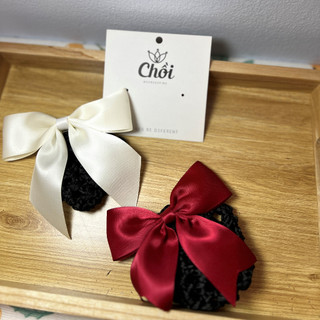 Cặp tóc kèm chụp lưới, kẹp tóc nơ công sở phong cách tối giản thanh lịch - Y008