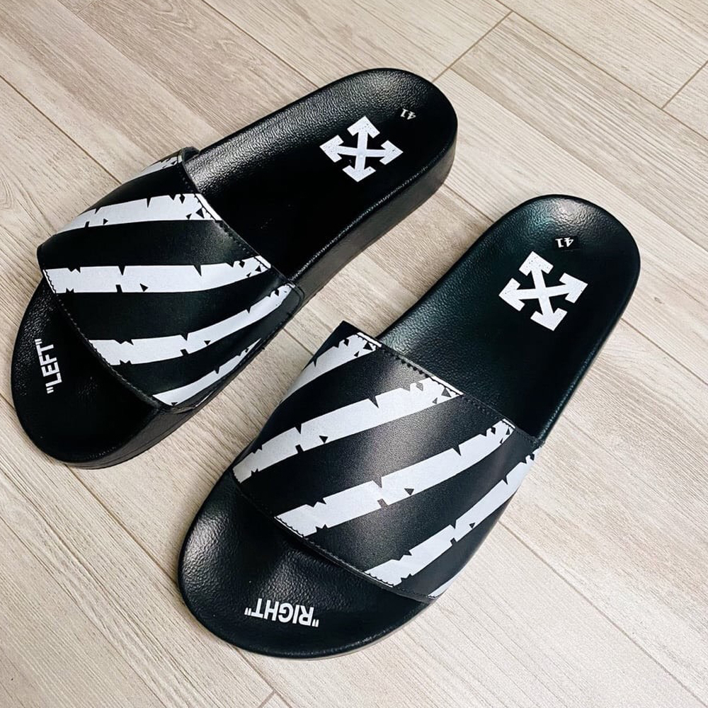 Dép nam nữ Quai Ngang off white quai da siêu nét, dép boy phố thời trang 2023