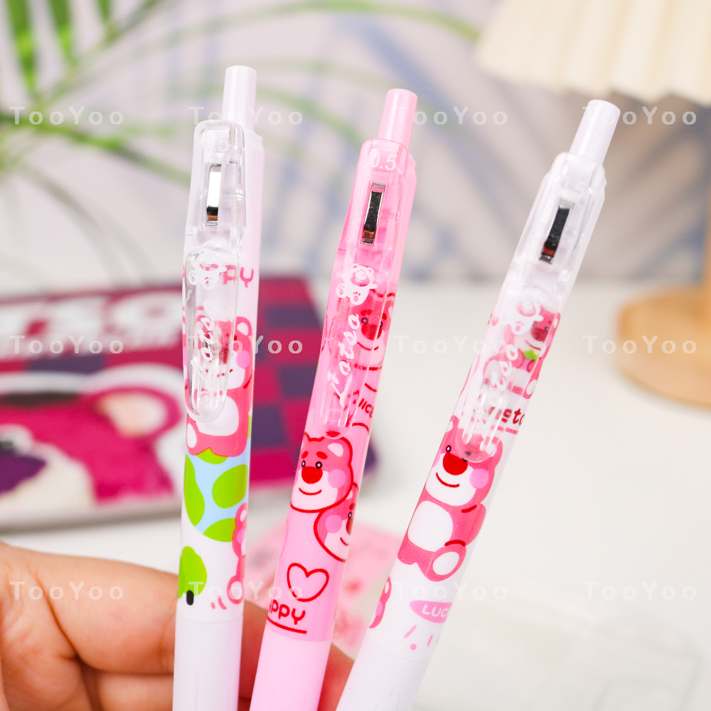 Set 6 bút bi Gấu dâu Lotso mực đen dễ thương cute TooYoo BK00166