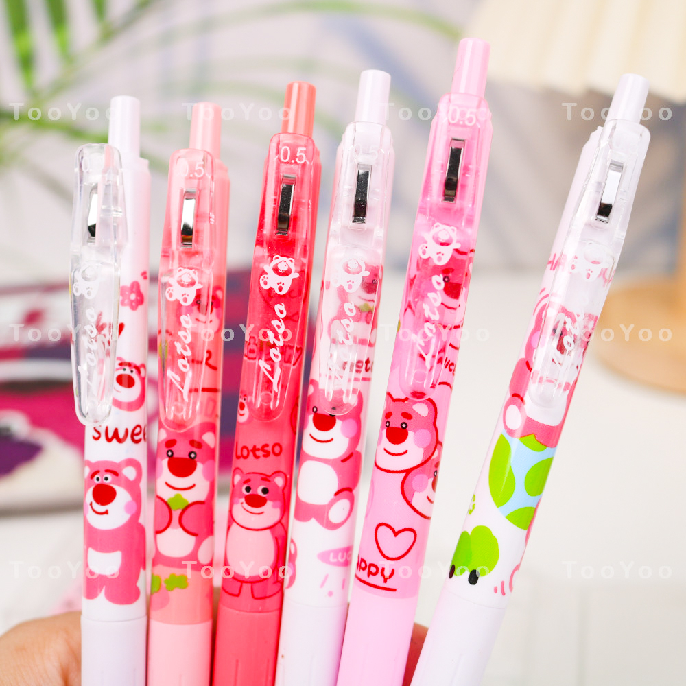 Set 6 bút bi Gấu dâu Lotso mực đen dễ thương cute TooYoo BK00166
