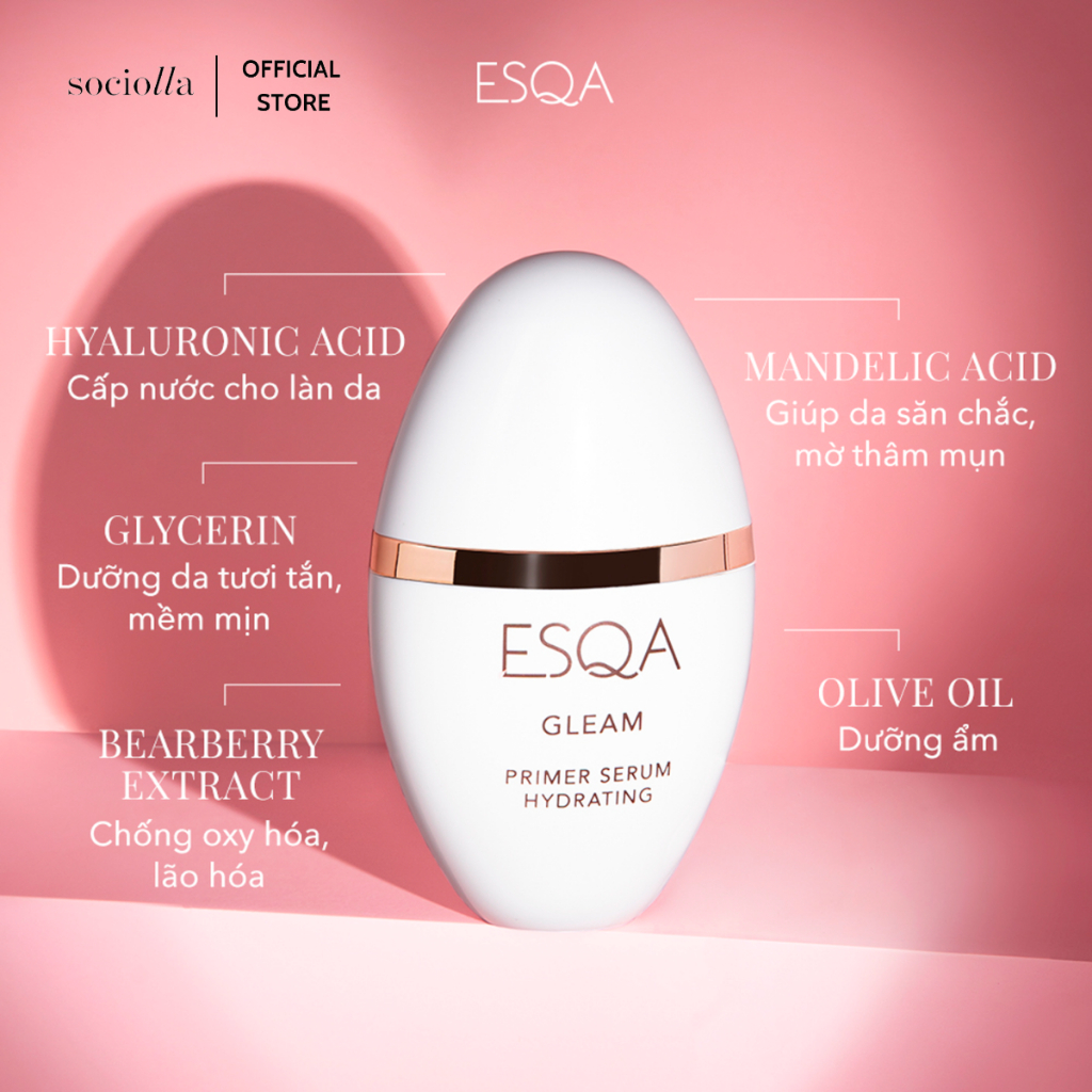 Kem Lót Trang Điểm Và Dưỡng Da ESQA Gleam Primer Serum - Hydrating 15ml