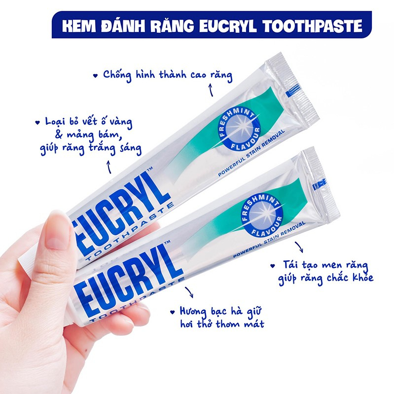 Kem đánh răng làm trắng răng Eucryl Toothpaste