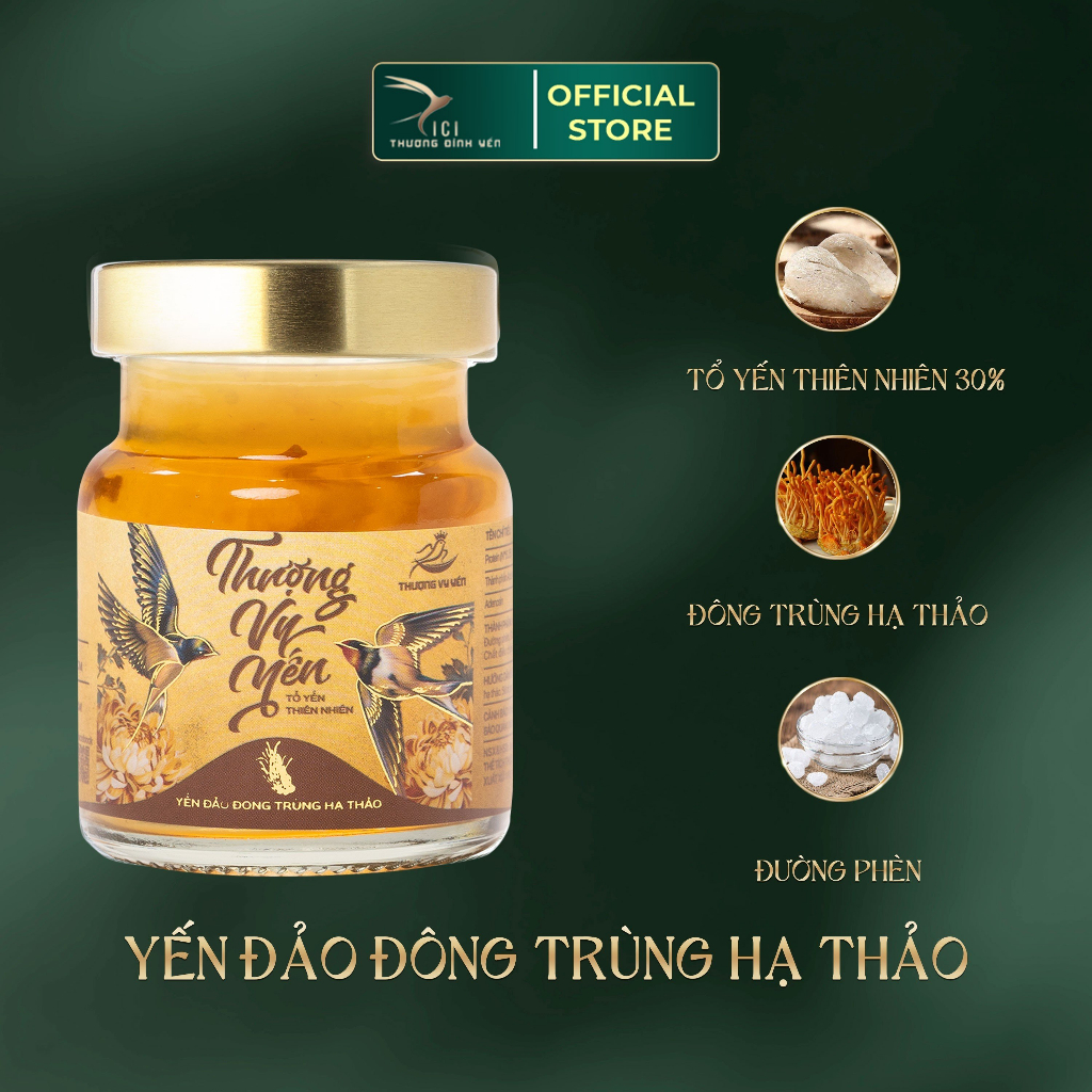 Yến Sào Đông Trùng Hạ Thảo/Nhân Sâm CiCi Thượng Đỉnh Yến hũ 70ml 30% tổ yến Khánh Hòa nguyên chất, tăng cường sức khỏe