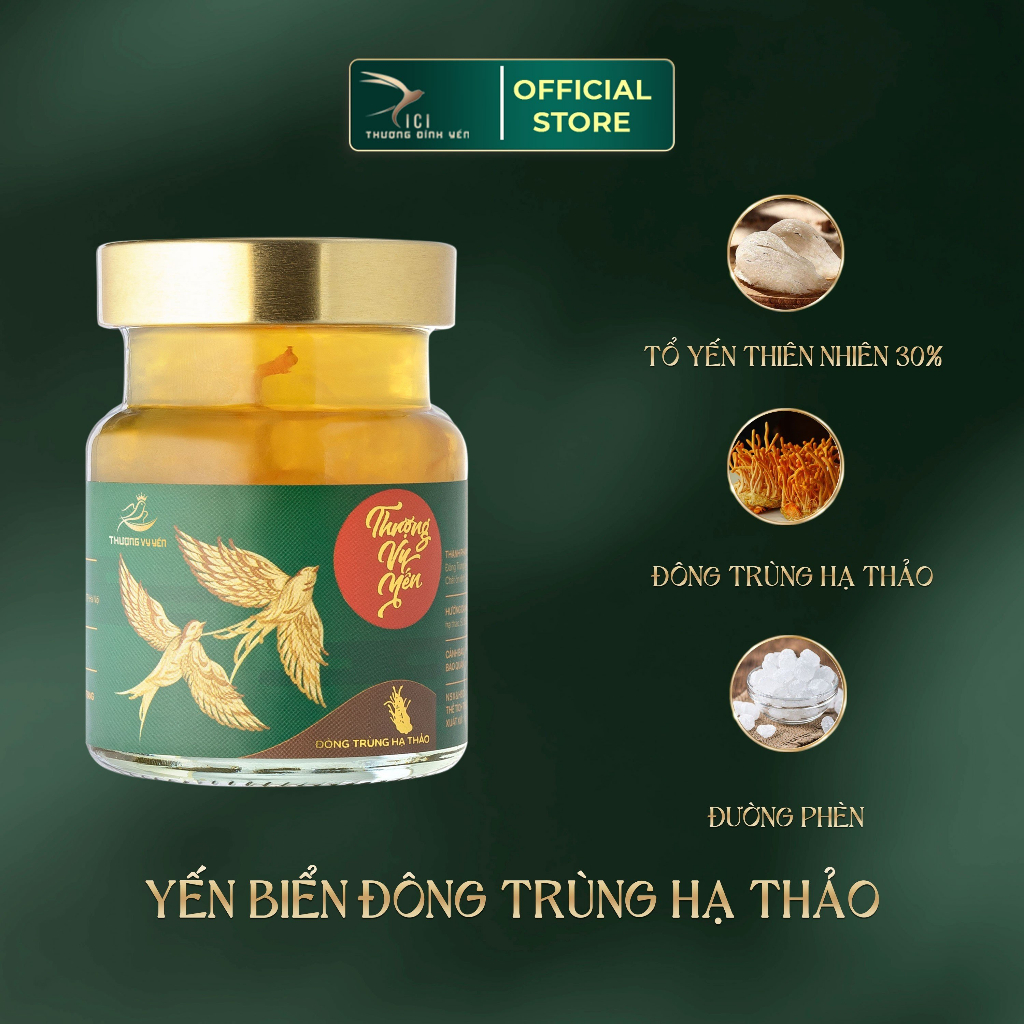 Tổ Yến Chưng Đông Trùng Hạ Thảo CiCi Thượng Đỉnh Yến hũ 70ml 30% Yến Sào Khánh Hòa nguyên chất, tăng cường sức khỏe