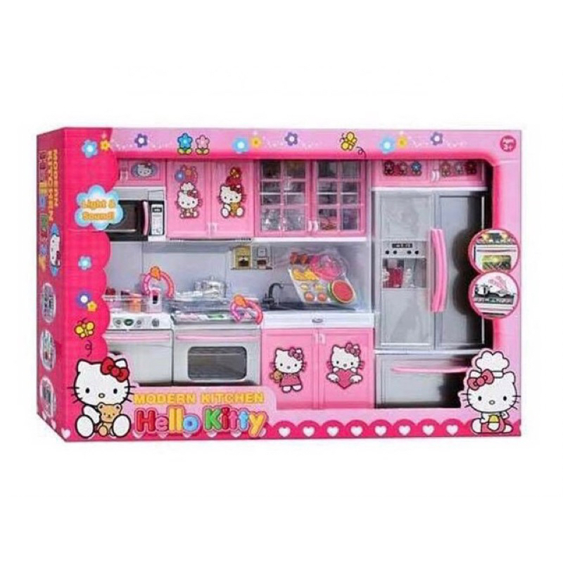 Bộ đồ chơi nấu ăn nhà bếp cỡ lớn ( 4 khoang - 51 chi tiết ) Hello Kitty mầu hồng siêu đẹp dễ thương cho các bé yêu