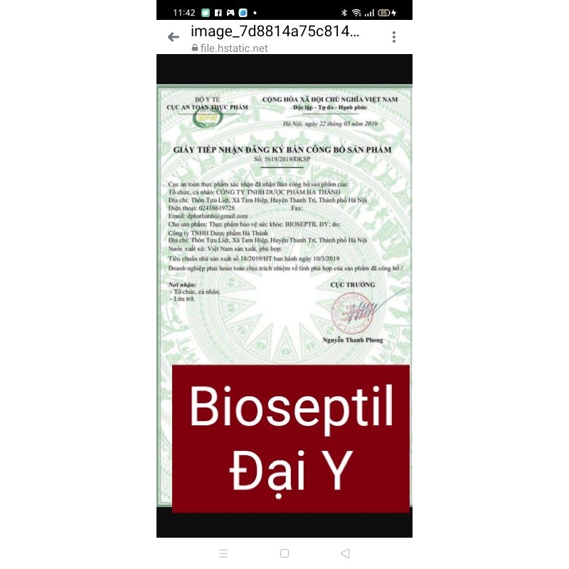 Men tiêu hoá BIOSEPTIL Đại Y hộp 20 gói