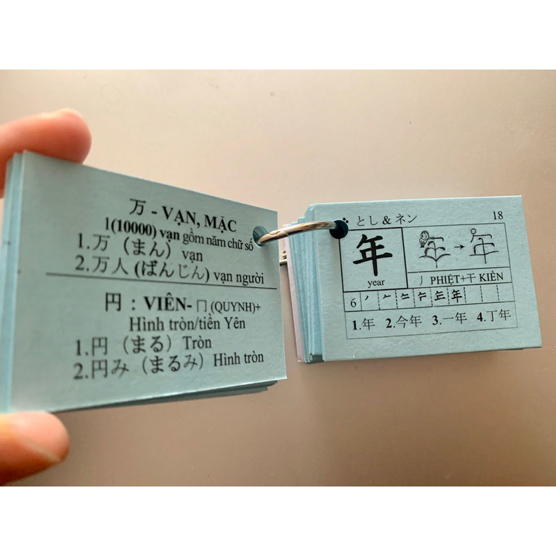 Flashcard Kanji N5 - Thẻ học kanji N5 có ép plastic chống nước