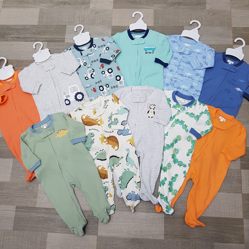 Body sleep sleepsuit liền tất/ không tất khóa kéo cao cấp cho bé trai bé gái ngộ nghĩnh, chất cotton mềm