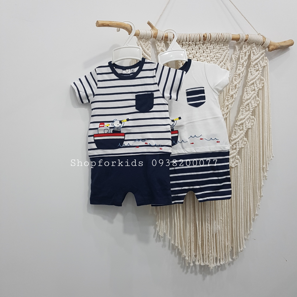 Body đùi romper cổ polo cho bé trai bé gái size 3-12kg