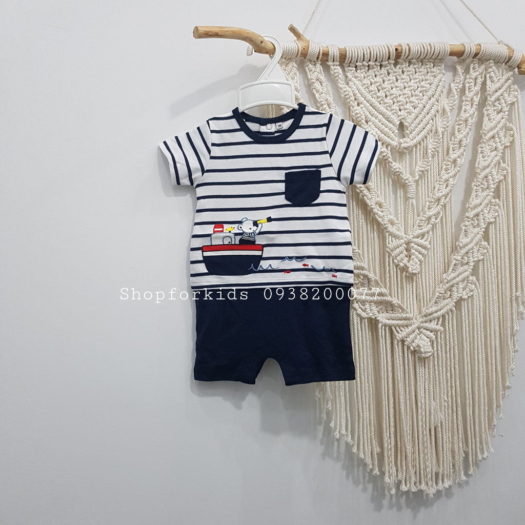 Body đùi romper cổ polo cho bé trai bé gái size 3-12kg