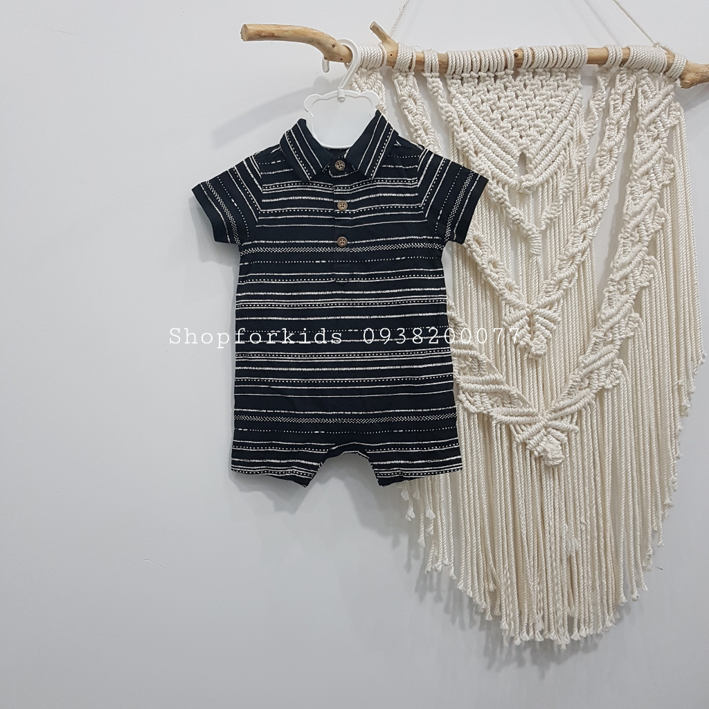 Body đùi romper cổ polo cho bé trai bé gái size 3-12kg