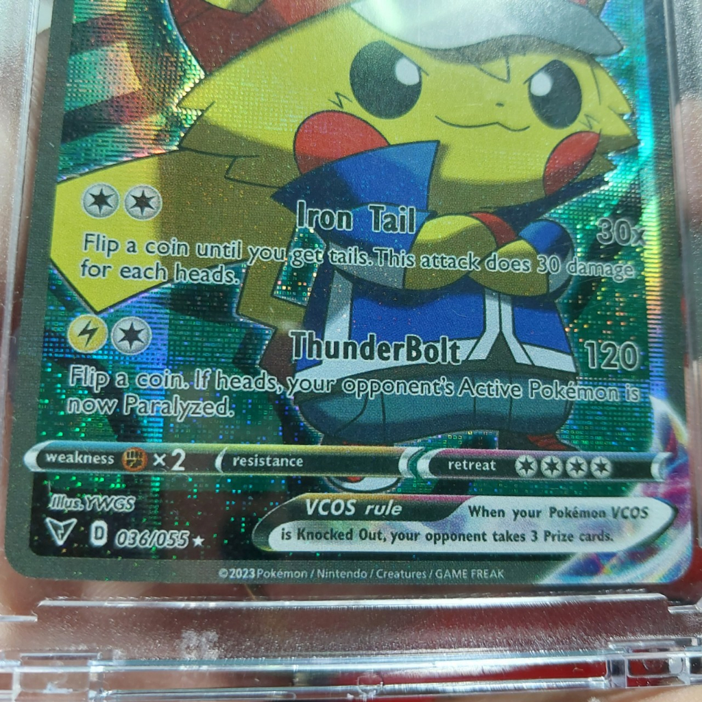 Thẻ Pikachu trang phục Satoshi Vmax trainer Pokemon 1459 d38 42