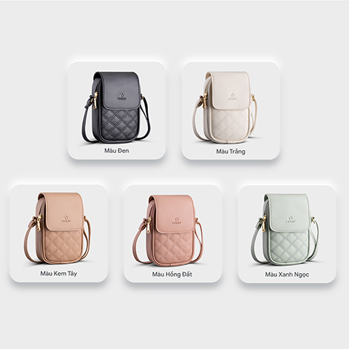 Túi đeo chéo da nữ mini chỉ nổi hình thoi YUUMY YN150