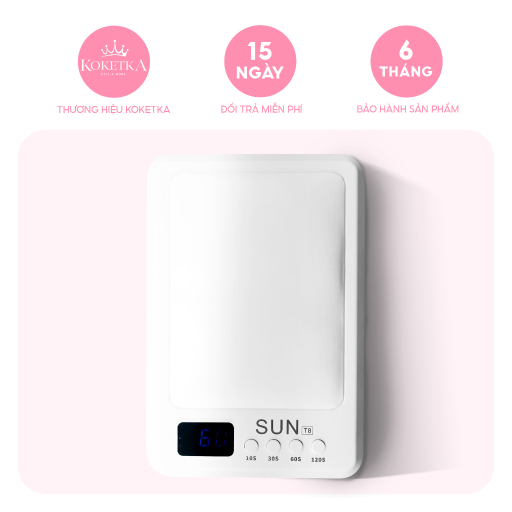 Máy Hơ Gel SUN T8 - 72W/UV gel/LED Hàng Chính Hãng Bảo Hành 6 THÁNG