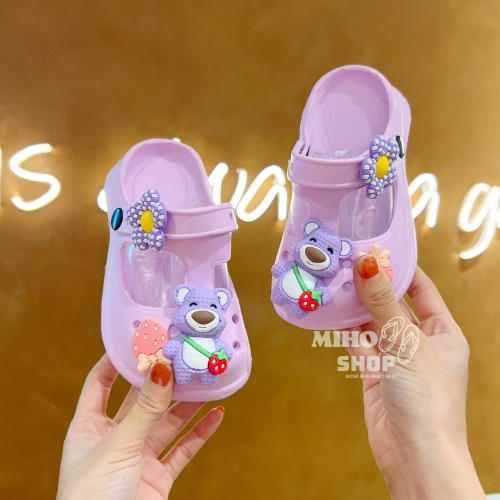 Dép Sục Crocs quai hậu cho bé gái bé trai đính kèm Full Sticker phong cách thời trang ulzzang dễ thương siêu nhẹ êm chân