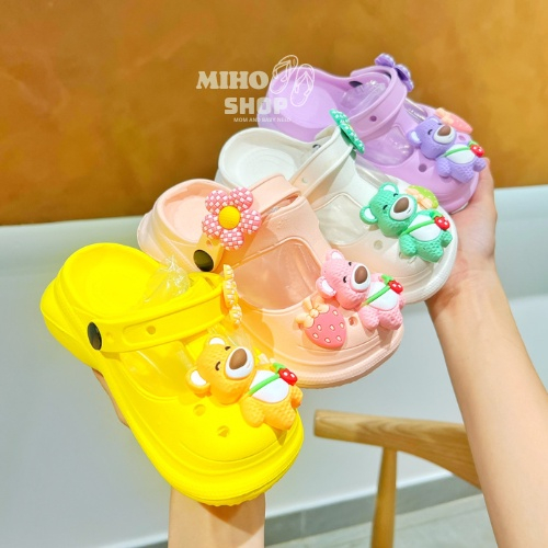 Dép Sục Crocs quai hậu cho bé gái bé trai đính kèm Full Sticker phong cách thời trang ulzzang dễ thương siêu nhẹ êm chân