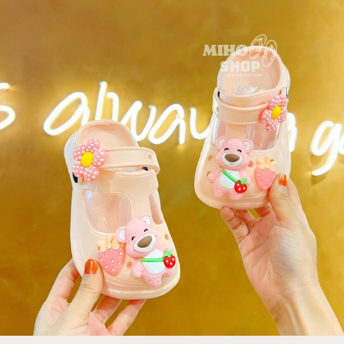 Dép Sục Crocs quai hậu cho bé gái bé trai đính kèm Full Sticker phong cách thời trang ulzzang dễ thương siêu nhẹ êm chân