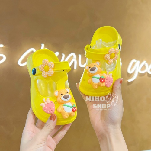 Dép Sục Crocs quai hậu cho bé gái bé trai đính kèm Full Sticker phong cách thời trang ulzzang dễ thương siêu nhẹ êm chân