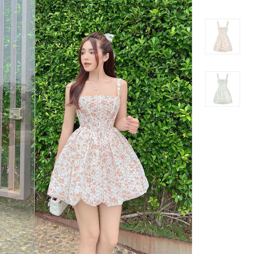 Đầm Nữ Ngắn Spring Flower Pattern, Chất Vải Ren Lưới Thêu Hoa Thoải Mái, WDN024, SOMEHOW