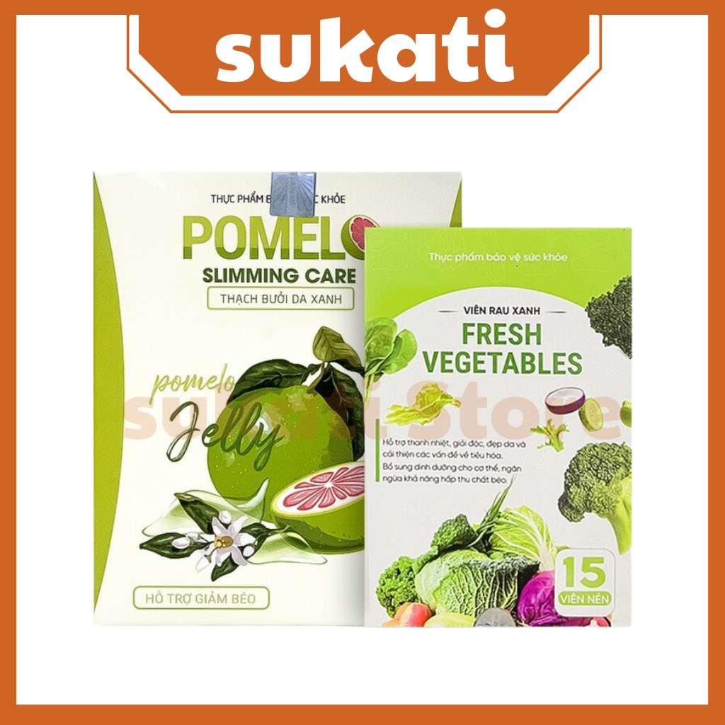 Thạch Bưởi Da Xanh Pomelo Slimming Care Giảm Cân Giảm Mỡ Phiên Bản Cải Tiến Dễ Dùng Ăn Ngon 15 Gói