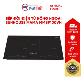 Bếp đôi điện từ hồng ngoại sunhouse mama mmb9100vn thiết kế nguyên khối sang trọng công suất lớn tiện ích