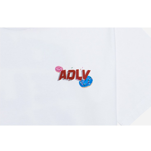 [SALE SAMPLE LIVESTREAM] Áo thun ngắn tay cổ tròn ADLV Red Big Logo Donut White Trắng ADLV Unisex