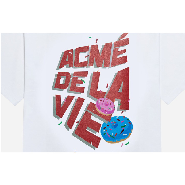 [SALE SAMPLE LIVESTREAM] Áo thun ngắn tay cổ tròn ADLV Red Big Logo Donut White Trắng ADLV Unisex