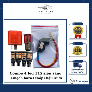 Combo mạch hazard +4 led t15 + chớp + hậu audi f1