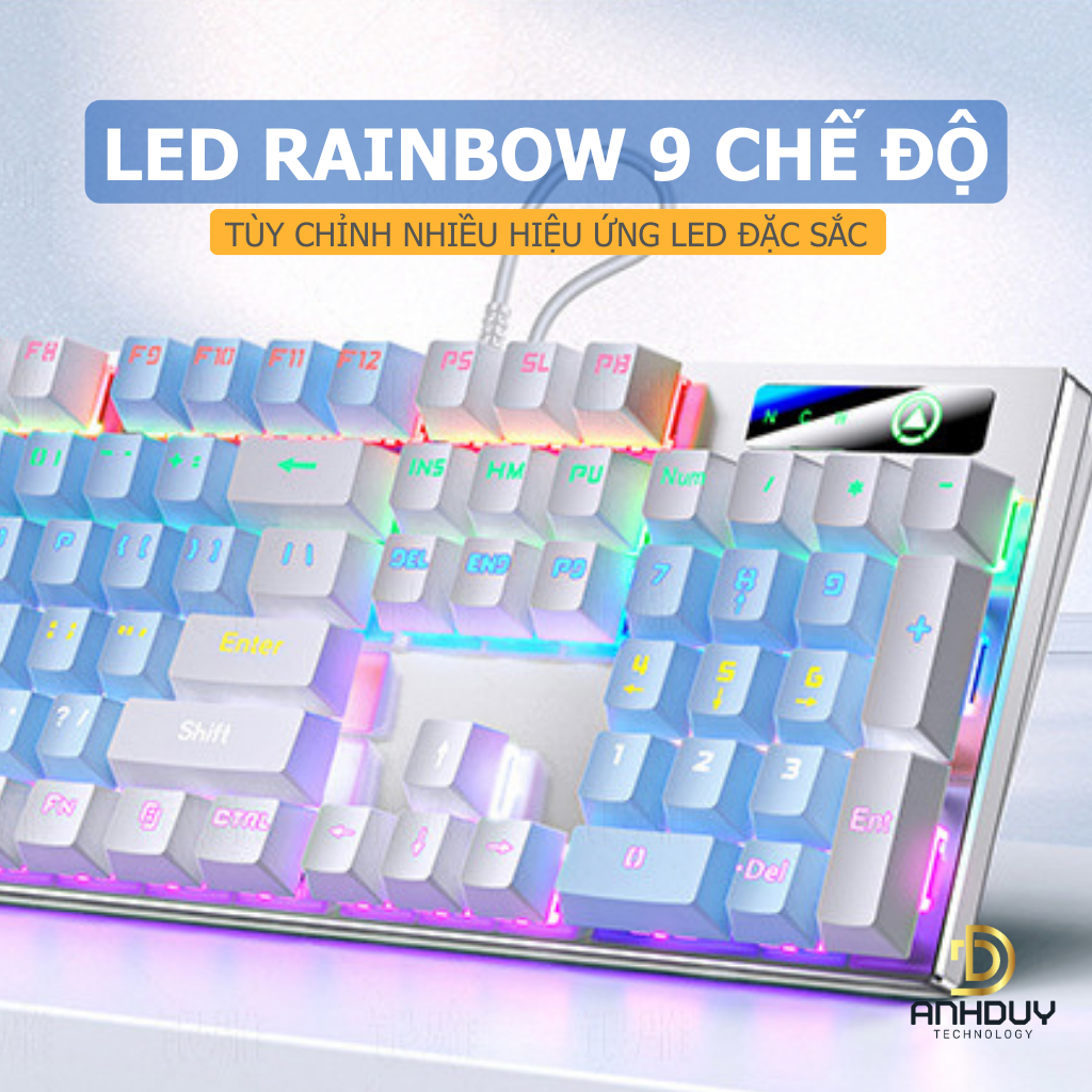Bàn phím cơ gaming ZK3 104 phím blue switch Led RGB tùy chỉnh nhiều chế độ chuyên chơi game - Hàng chính hãng