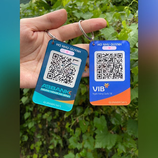 Móc khoá in mã QR Cod chất liệu mica,in STK theo yêu cầu