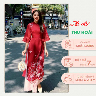 Áo dài cách tân "xuyến chi" thiết kế thêu nổi 3d siêu hot 2023 phù hợp chụp ảnh, cưới hỏi, tham gia sự kiện..