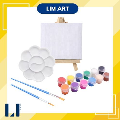 Set toan vẽ, giá vẽ, màu acrylic và cọ vẽ tranh LIM ART